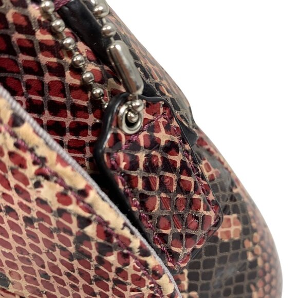 COACH Soho Purple/Pink Python Snakeskin Leather Mini Flap Crossbody F45648 - Picture 4 of 16